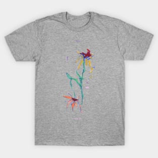 Flowers in an abstract Square Vase T-Shirt